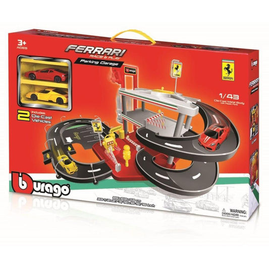 Bburago Ferrari Parking Garage avec 2 voitures 1:43
