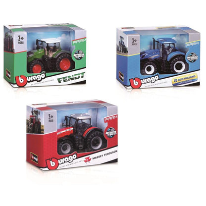 Bburago Tracteur agricole Fendt et New Holland, 12 cm, assorti