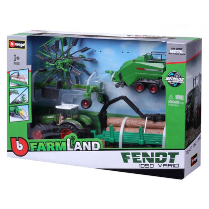 Bburago tractor set Fendt with 3 trailers