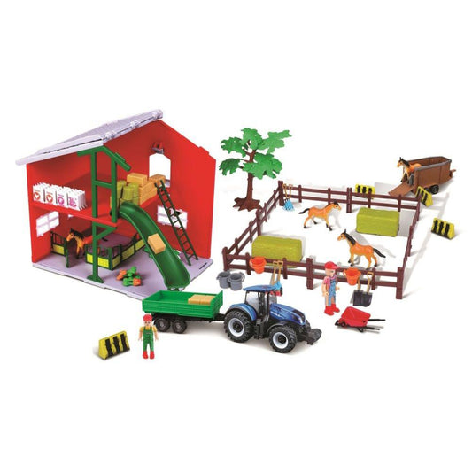 Bburago Parkgarage Pferdestall mit Traktor