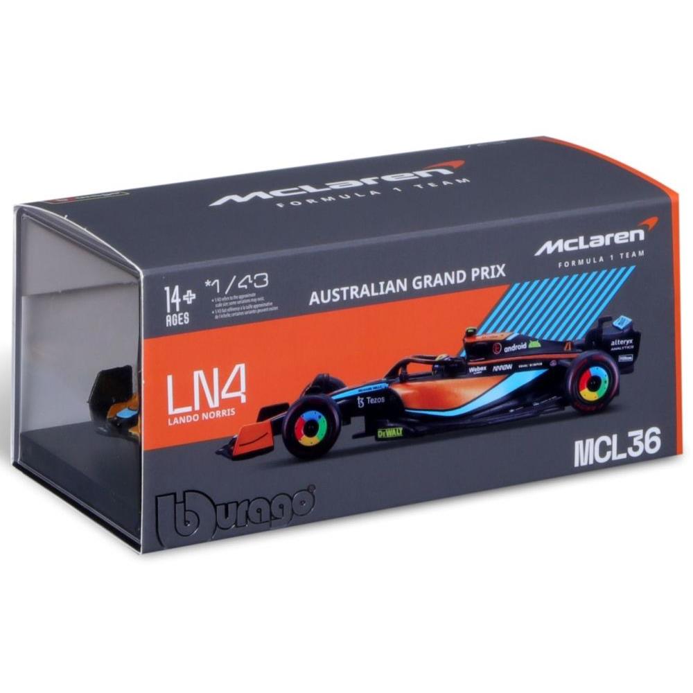 Bburago McLaren Mercedes F1 MCL36 Lando Norris 2022, 1:43