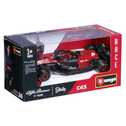 Bburago Alfa Romeo F1 Team Stake C43 Zhou 2023, 1:43