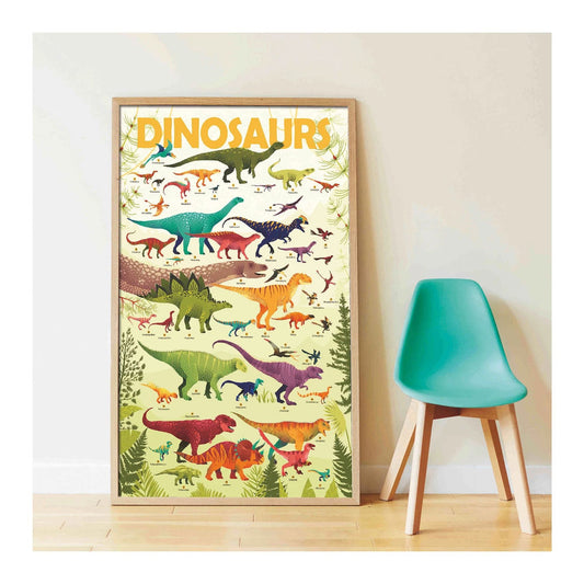Autocollant Poppik poster d'apprentissage dinosaures
