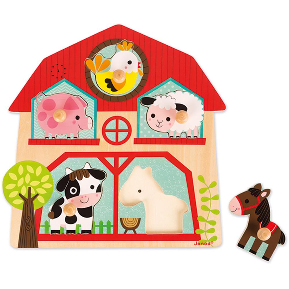 Janod puzzle musical mes amis de la ferme