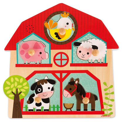 Janod puzzle musical mes amis de la ferme