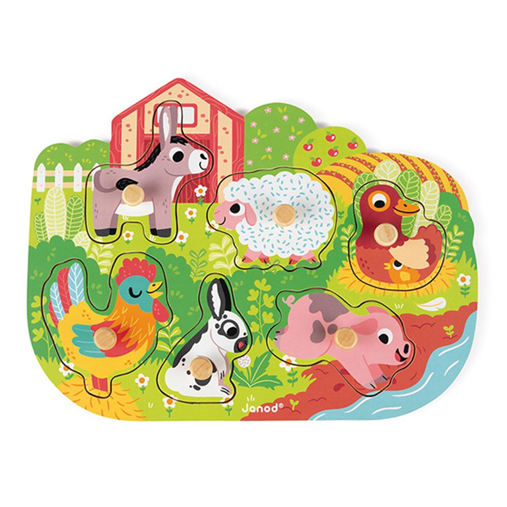 Janod puzzle la ferme, 6 pièces
