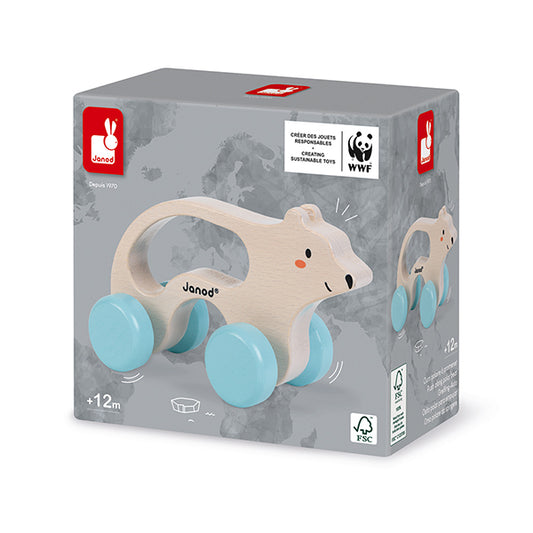 Janod WWF grasping toy car polar bear