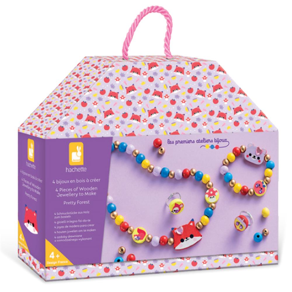 4 Schmuckstücke aus Holz