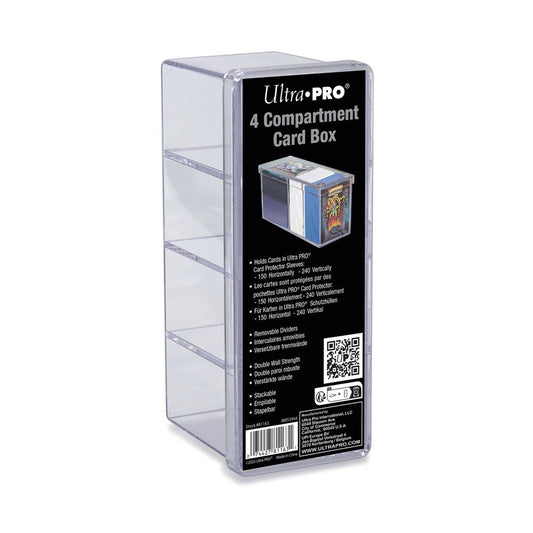 Ultra Pro 4-Compartment Clear Card Box (Up to 240 Cards)