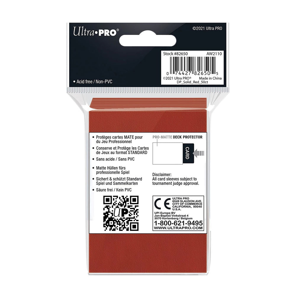 Ultra Pro Red PRO-Matte Deck Protector Standard (50)