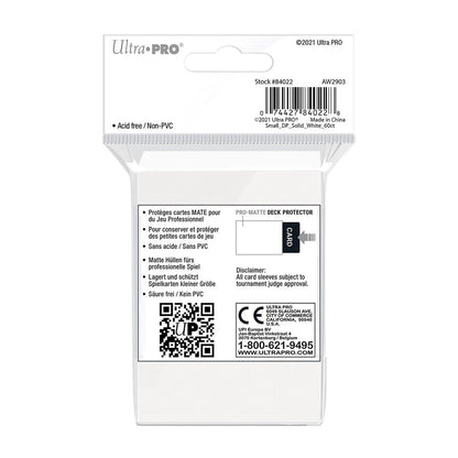 Ultra Pro White PRO-Matte Deck Protector Small (60)