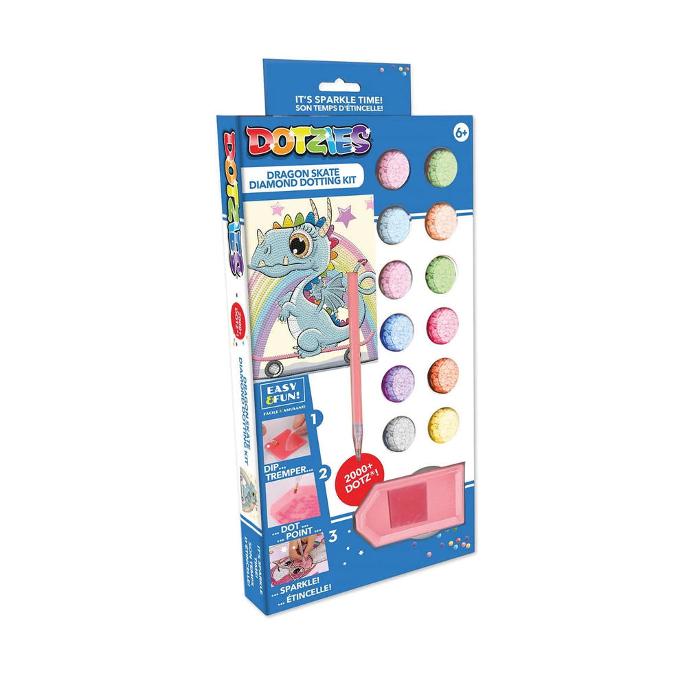 Diamond Painting Drache auf Skateboard