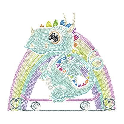 Diamond Painting Drache auf Skateboard