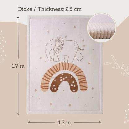 Hakuna Matte Samtmatte, Wolke Spielmatte, 1.7 x 1.2 m, Rainbow Elephant