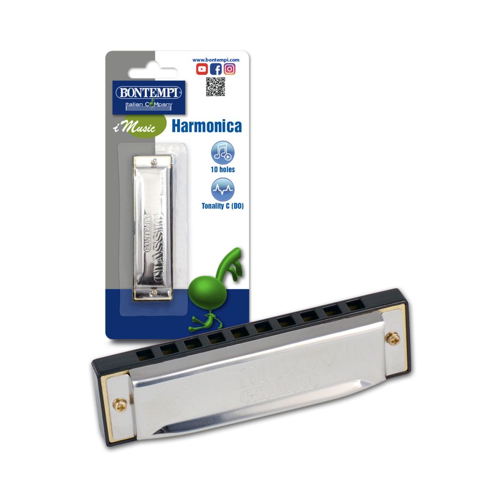Harmonica Bontempi avec métal 10 tons, 10 cm