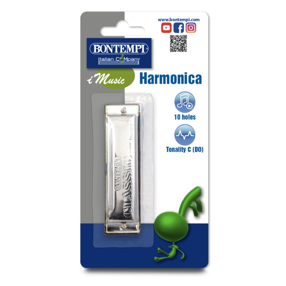 Harmonica Bontempi avec métal 10 tons, 10 cm