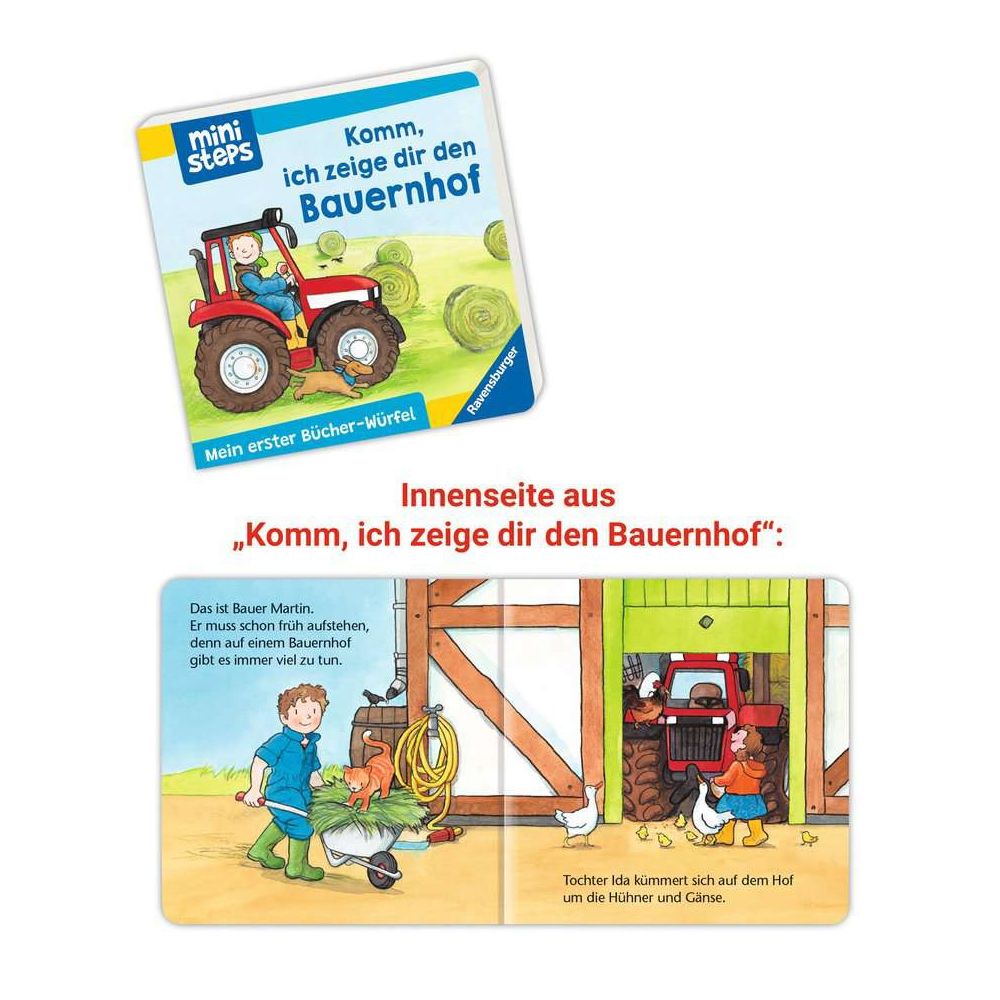 Minipas Ravensburger : Mon premier cube de livre : garderie, zoo et pompiers (coffret de livres)