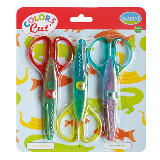 Ciseaux contour Aladine lot de 3 pièces.