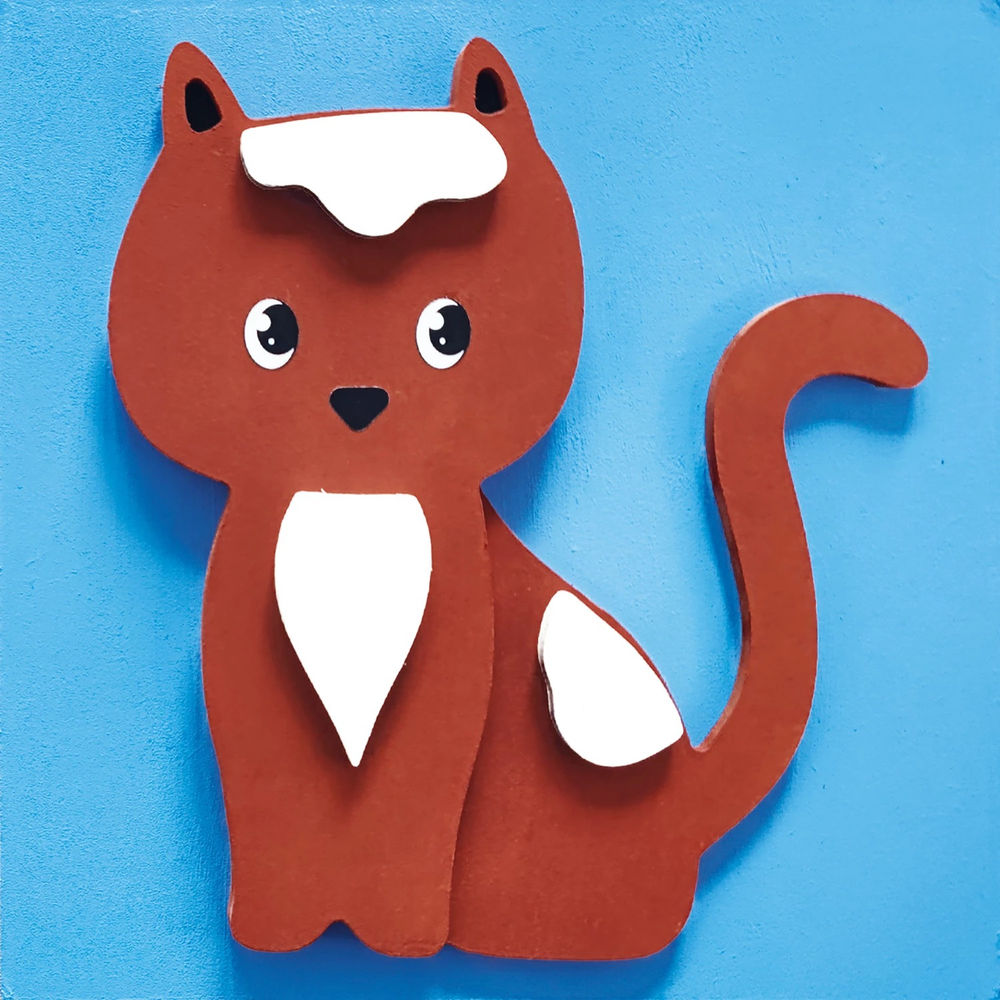 3D-Holzbild zum Bemalen Katze