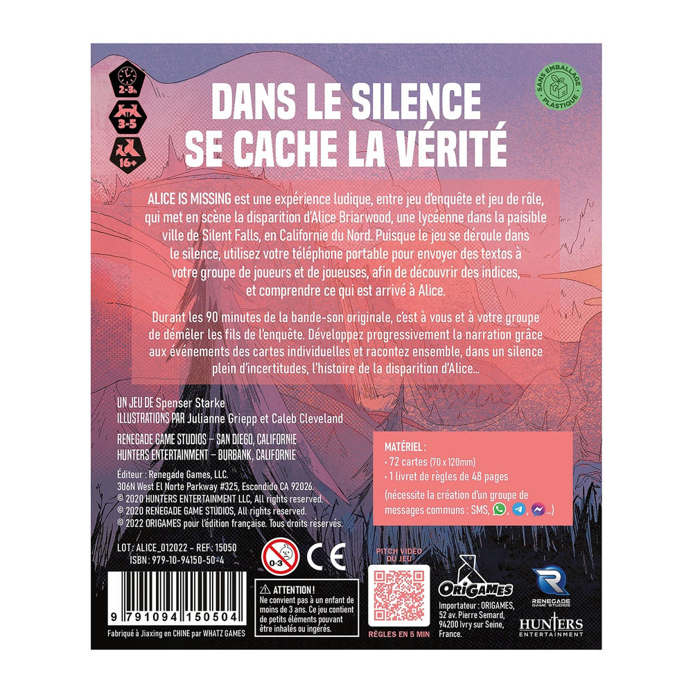 Origames Alice a disparu (f)