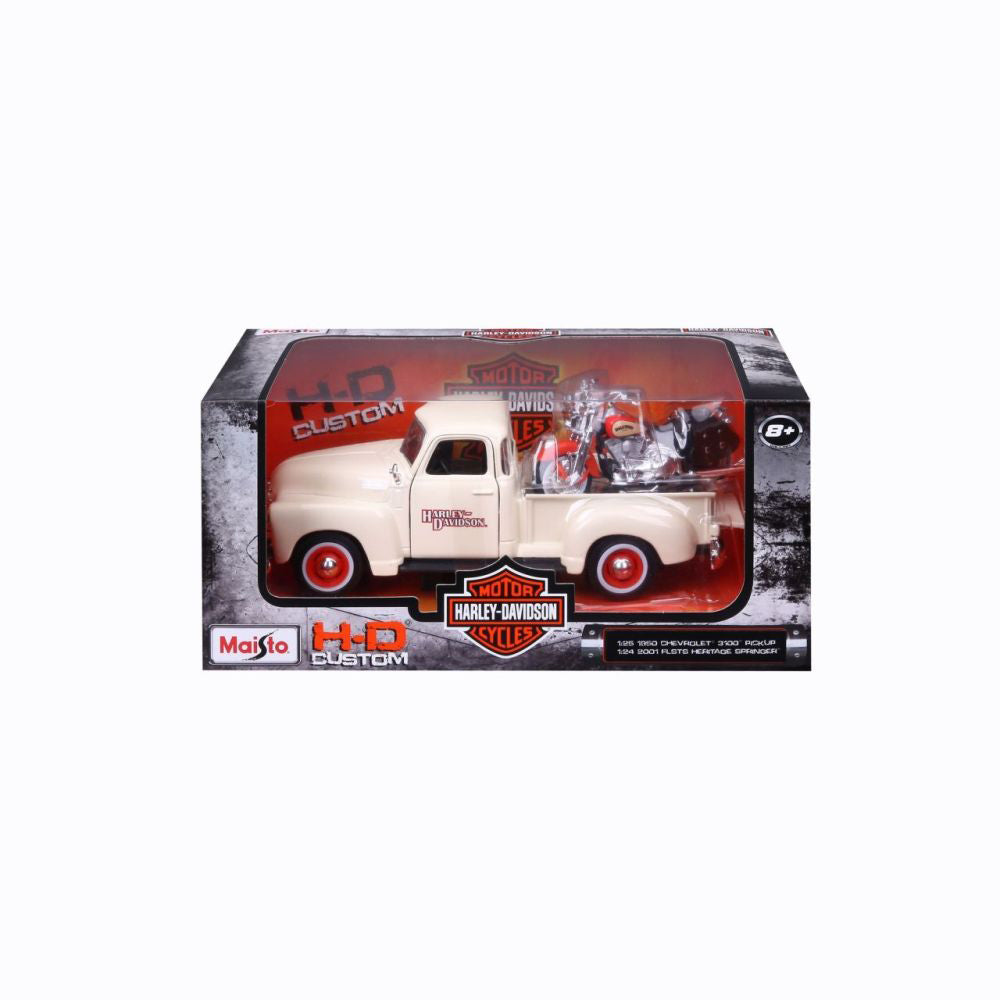 Maisto Chey Pickup 1950 + Harley Davidson Heritage, 1:24