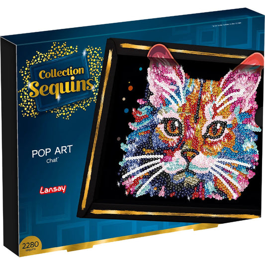 Paillettenkunst PopArt Katze