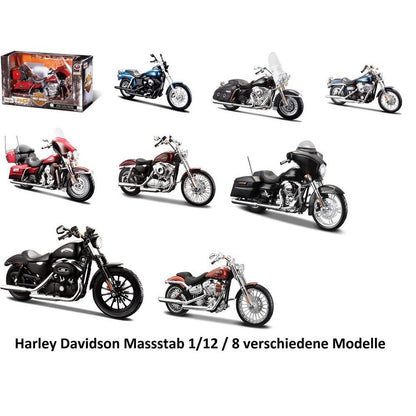 Maisto Harley Davidson 1/12, assorti