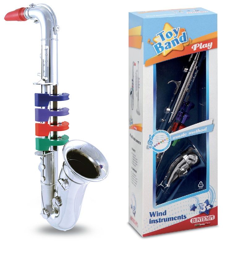 Saxophone Bontempi avec 4 touches colorées, 36 cm