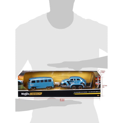 Maisto Volkswagen T1 Van Samba &amp; Volkswagen Coccinelle 1:24