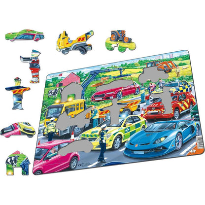 Larsen Puzzle Rescue Vehicles on the Highway, 26 pieces
