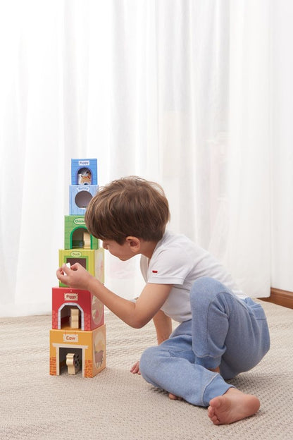 Tour empilable Spielba avec animaux en bois