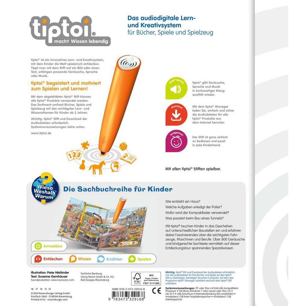 Ravensburger tiptoi® Why? How come? What for? Come with us to the construction site