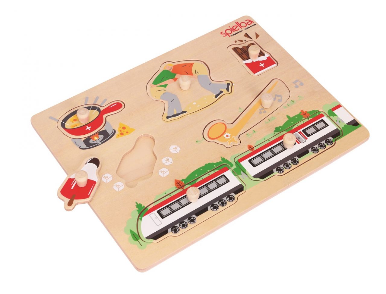 Puzzle Schweiz 7-teilig mit Griffli