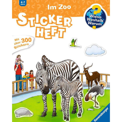 Ravensburger Pourquoi ? Pour quelle raison? Pourquoi? Livre d'autocollants : Au zoo