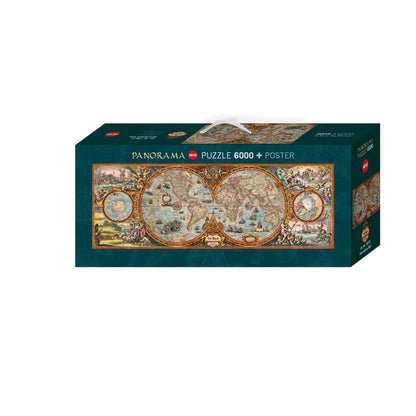 Heye Puzzle Panorama Puzzle Hemisphere Map, 6000 pieces