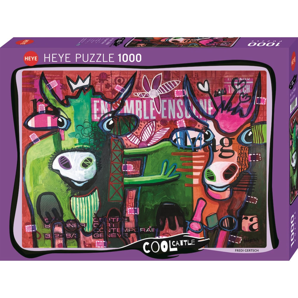 Heye Puzzle Striped Cows Standard 1000 pieces