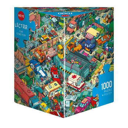 Heye Puzzle Voiture Cimetière Triangulaire 1000 pièces