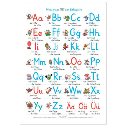 * Alleovs Lernposter Mein erstes ABC der Zirkustiere