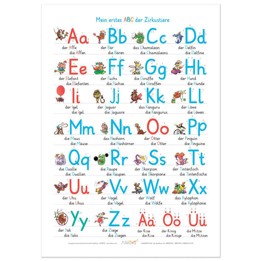 * Alleovs Lernposter Mein erstes ABC der Zirkustiere