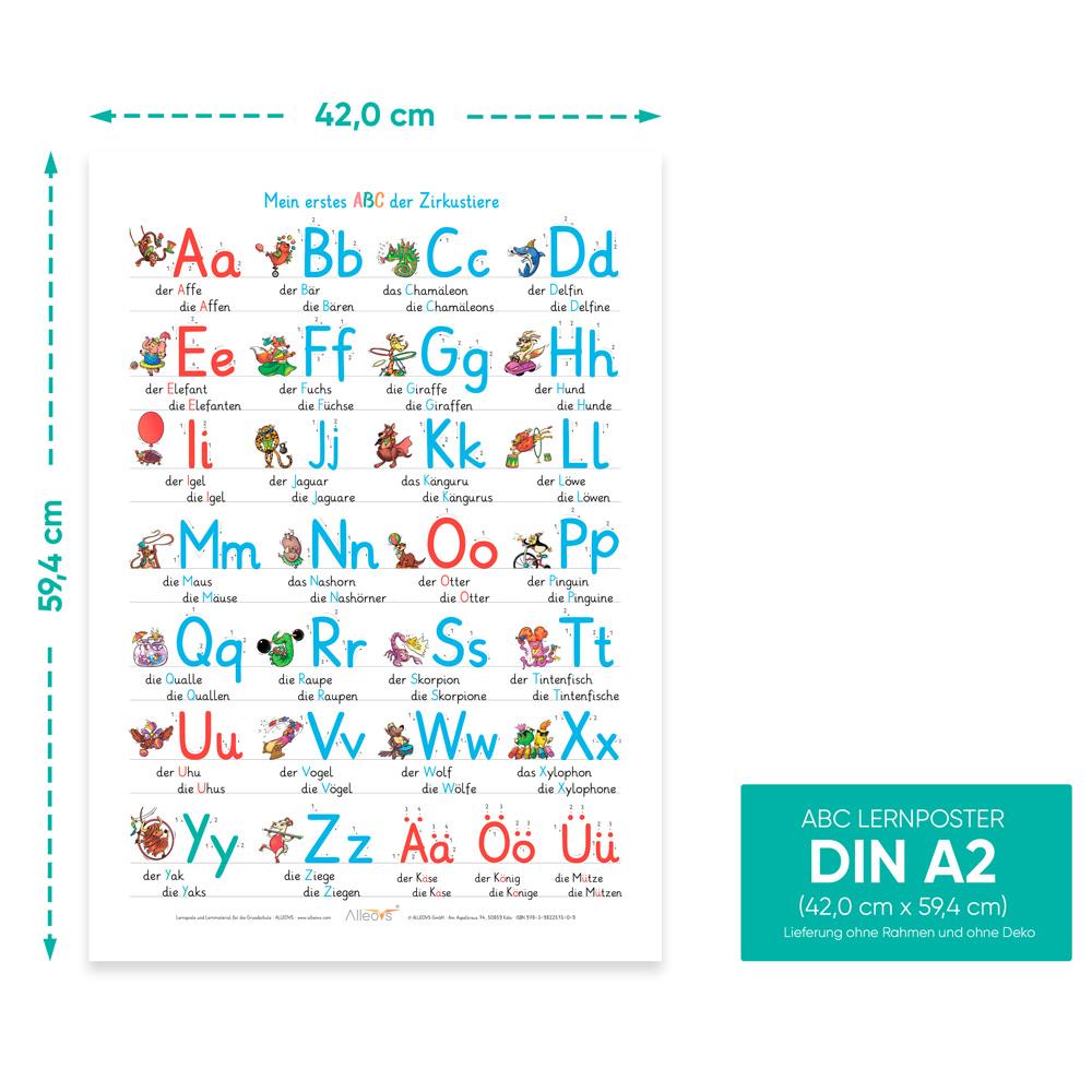* Alleovs Lernposter Mein erstes ABC der Zirkustiere