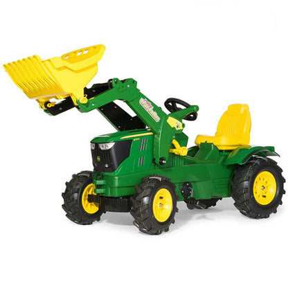 RollyToys Farmtrac pedal tractor John Deere 6210 R with front loader &amp; pneumatic tires