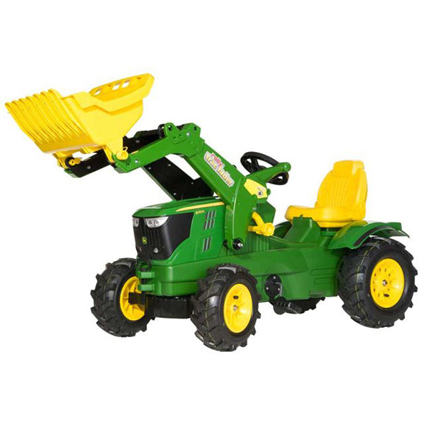 RollyToys Farmtrac pedal tractor John Deere 6210 R with front loader &amp; pneumatic tires