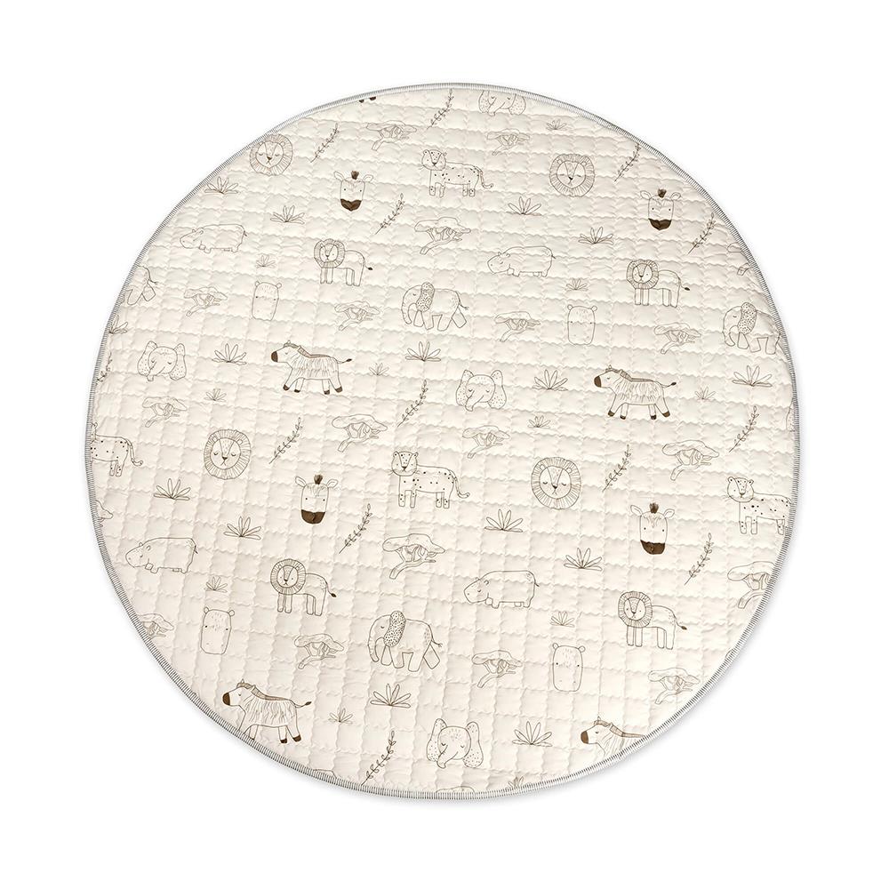 Tapis de jeu matelassé Hakuna Mat, Ø 1,5 m, Animaux Safari