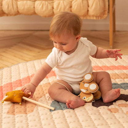 Tapis de jeu matelassé Hakuna Mat, Ø 1,5 m, Boho Rainbow