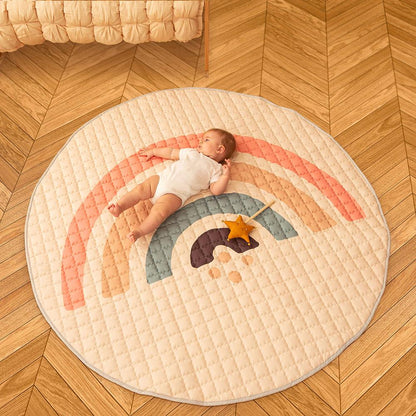 Tapis de jeu matelassé Hakuna Mat, Ø 1,5 m, Boho Rainbow