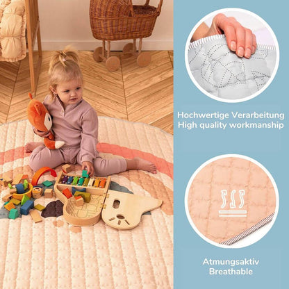 Tapis de jeu matelassé Hakuna Mat, Ø 1,5 m, Boho Rainbow