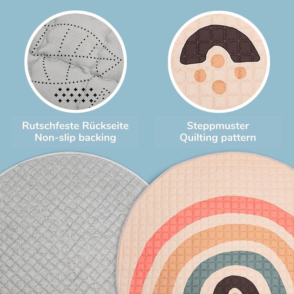 Tapis de jeu matelassé Hakuna Mat, Ø 1,5 m, Boho Rainbow