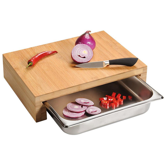 Kesper bamboo cutting board with drip tray