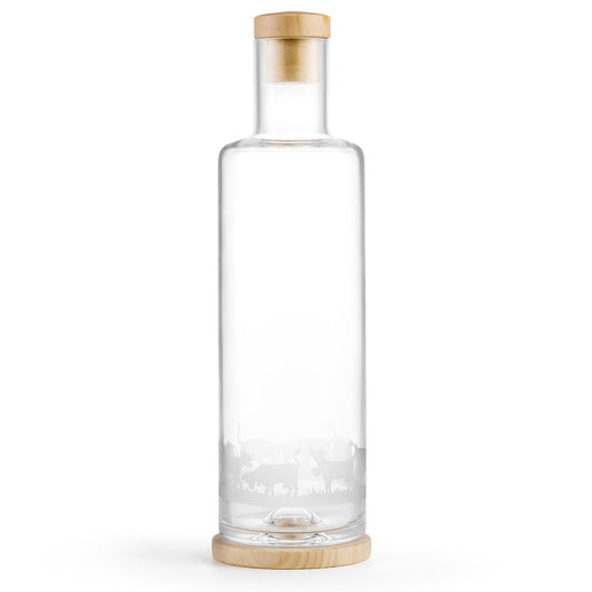 Carafe en verre motif vaches, 1 litre