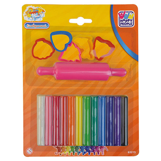 Ensemble de pâte à modeler Happy People avec 12 bâtons